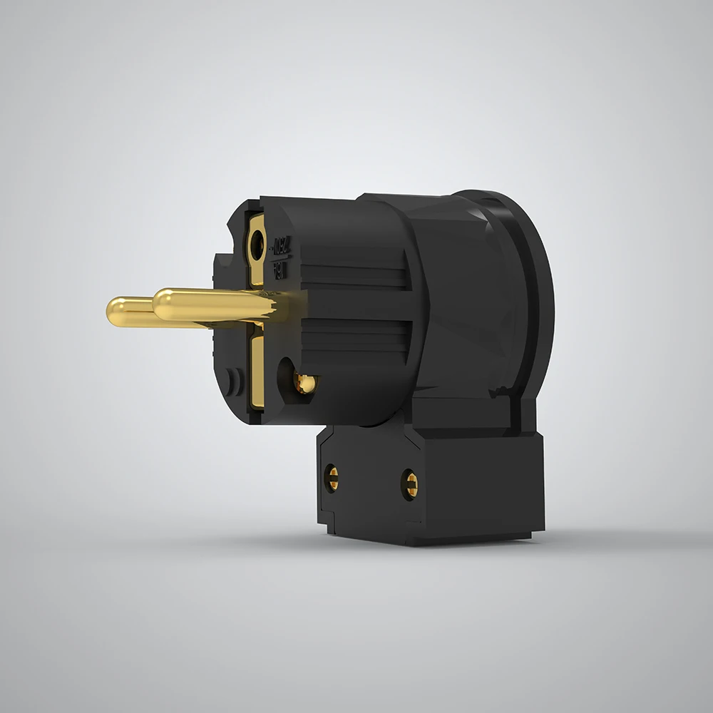 

Виборг LE505G LM505G LF505G 100% Чистая медь Schuko Разъем питания 24K позолоченный правый угловой разъем питания Schuko