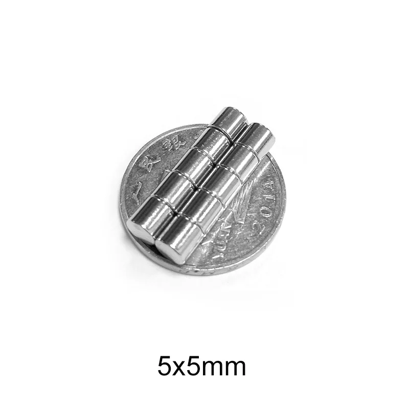 Aimant rond super bain en néodyme, petits aimants, feuille magnétique en continu, 5x5mm, 5x1mm, 5x2mm, 5x3mm, 5x4mm