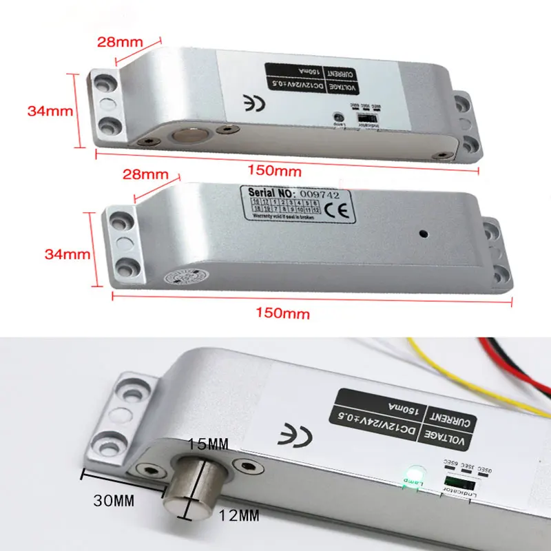 DC12V 1000KG Electric Drop Door Lock Magnetic Induction Gate Entry Access Control electronic door lock