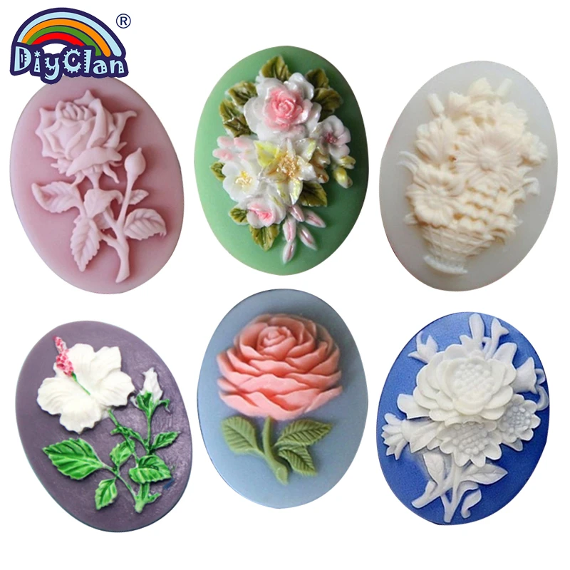 Del fiore Del Fondente Stampi In Silicone Per Tazza di Decorazione di Rosa In Resina Argilla Polimerica Decorazione Forma Gesso Mastice Aroma