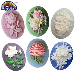 Flower Fondant Silicone Molds For Mug Decorating Rose Resin Polymer Clay Decoration Form Plaster Mastic Aroma Craft Making Novel