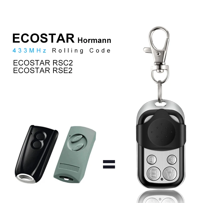 

Remote Control HORMANN ECOSTAR RSC2, RSE2 Compatible Remote control 433,92Mhz Transmitter Rolling code 433 MHZ Garage Door Opene