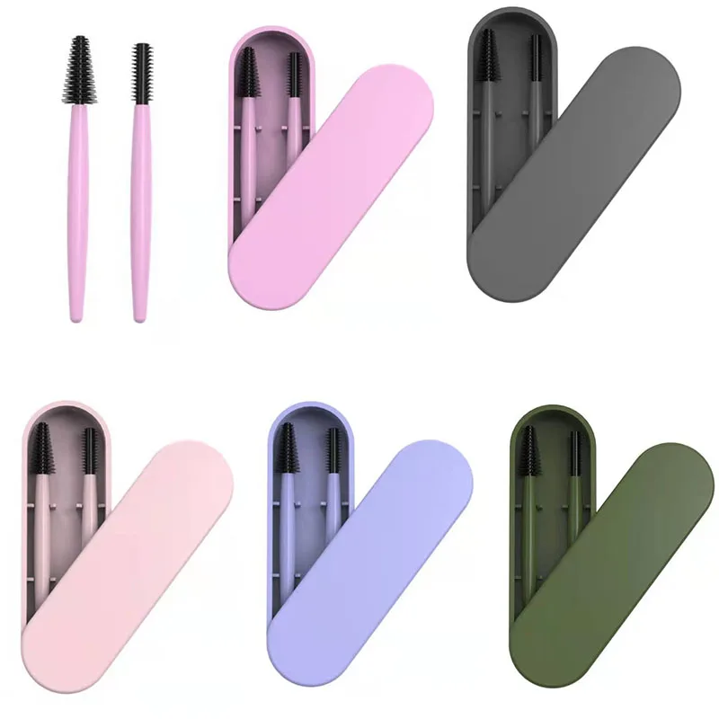 Eyelash Brush Mascara Wands Microbrush Eyelash Extension Supplies Eyelash Make Up Brushes Reusable Silicone Eyebrow Lash Brush