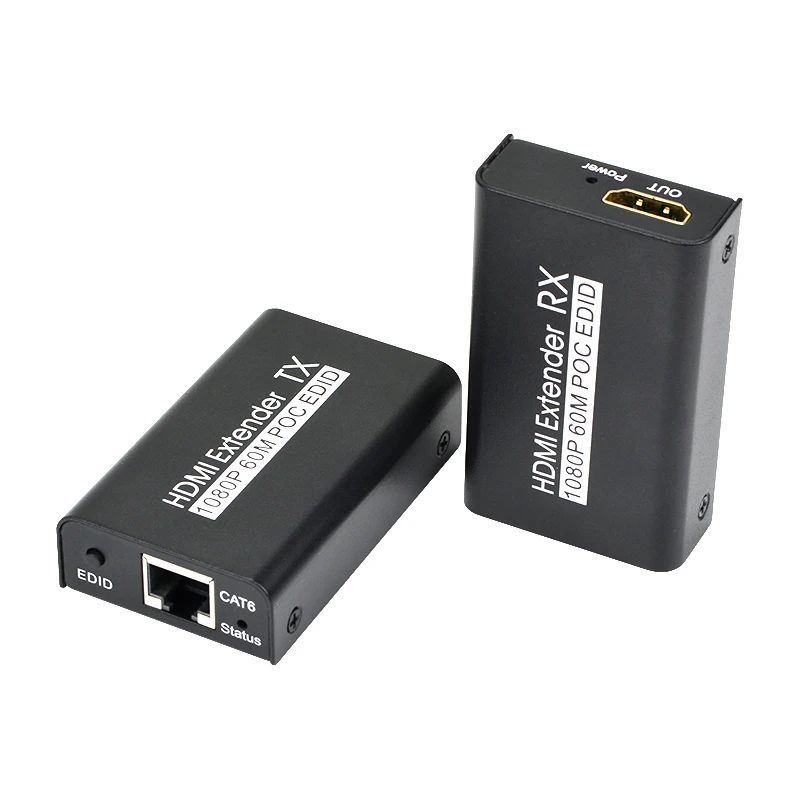 HDMI Extender 60M 1080p 3D HDMI 신호 네트워크 extender 송신기 수신기 cat5 cat6 RJ45 이더넷 변환기