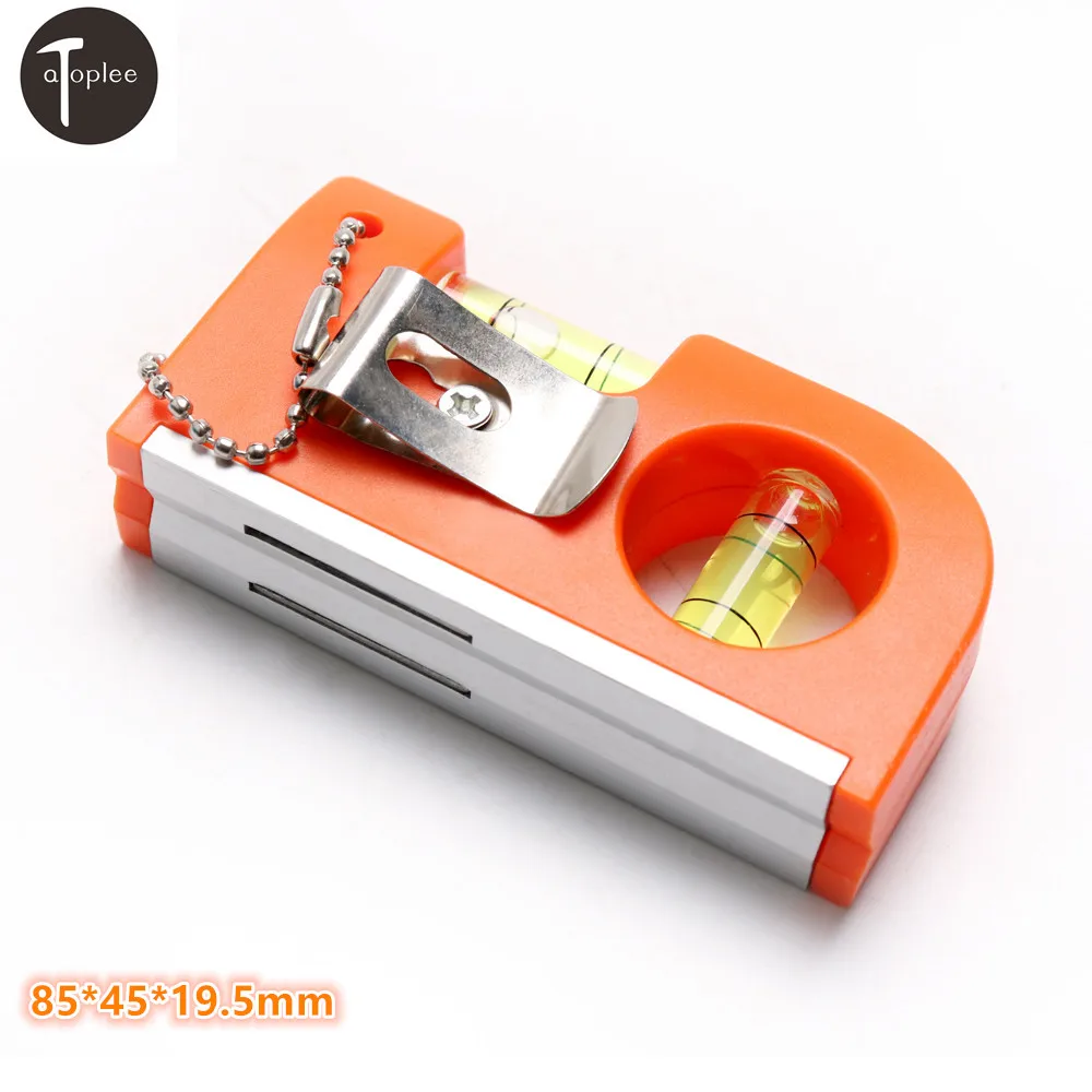 

1PCS Mini Key Chain Level With Magnet V Stripe 85*45*19.5mm For Woodworking Tools Level Machinery Instrument Tool