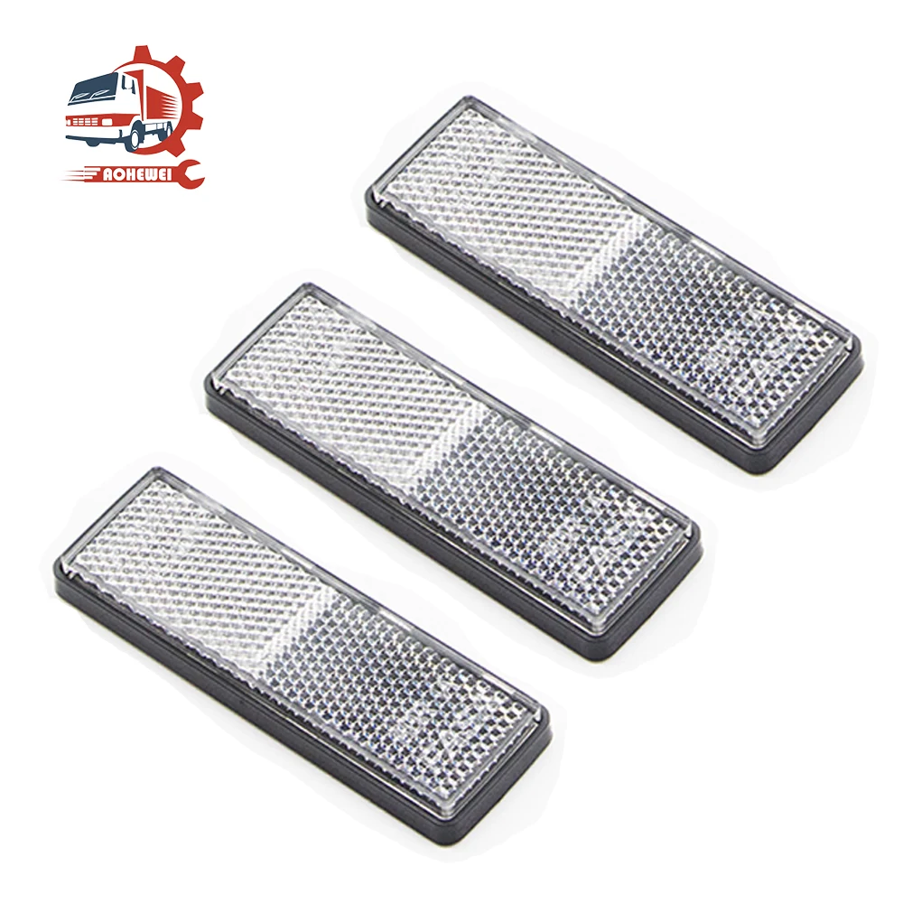 AOHEWEI 3pcs Reflectors Rectangular Mark Signal Rear Position for Car Carriers Fence Gate Post Bicycle Side Safety Reflective