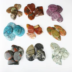 5pcs / Bag Natural Stone 31-40 * 37-55 * 6mm Geometric Color Pendant Star Jewelry Making DIY Necklace Earrings Accessories