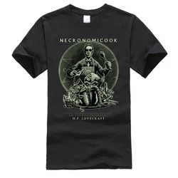 Necronomicook Lovecraft Cthulhu Tshirt Cheap Men's Fashion Printed T-Shirt Pure Cotton Comfortable Tee-Shirts Christams Day