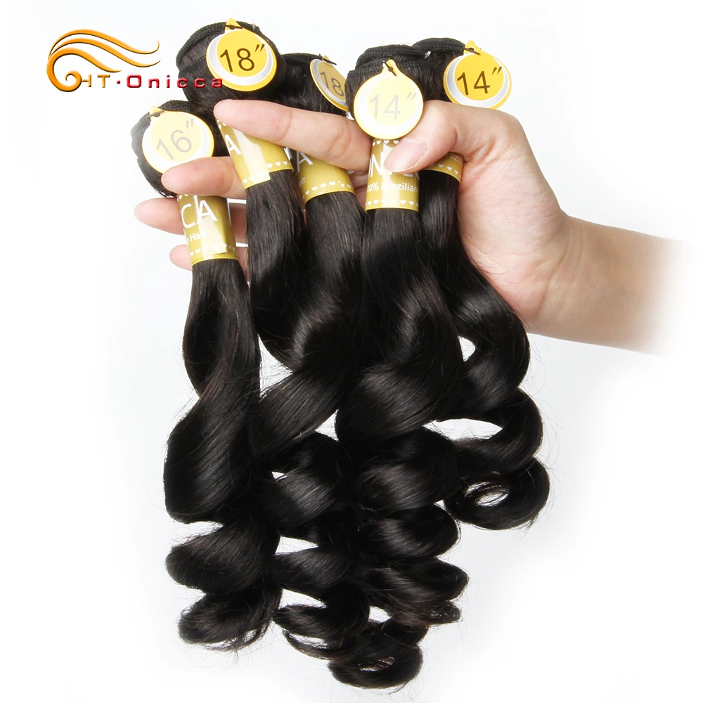 Brazilian Human Hair Loose Wave Bundles Double Drawn 5pcs/Lot Remy Hair Extension Egg Curl Human Hair Weave Bundles