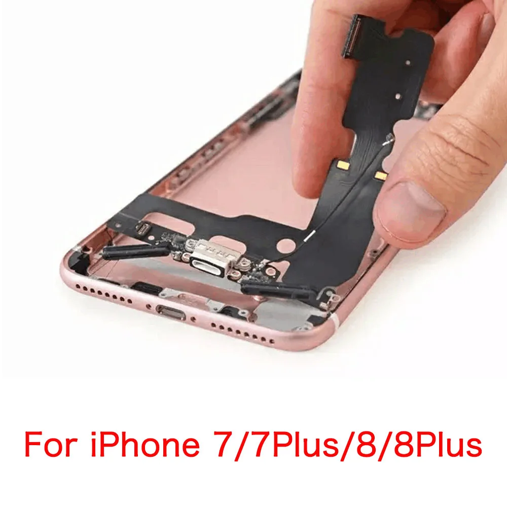 Charging Port USB Dock Connector Flex Cable Assembly Replacement With Screwdriver Repair Tool Kit For iPhone 7 7Plus 8G 8 Plus