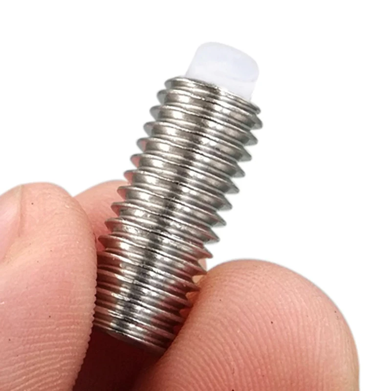 3~5P POM Machine Rice 304 Stainless Steel Nylon Head Buffer Screw Plastic Head Plunger Top Wire Plastic Wave Bead M2.5 M3 M4~M16