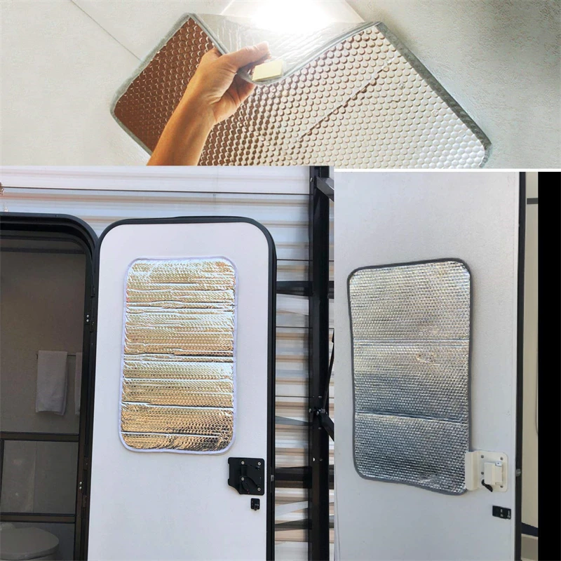 RV Door Window Cover Shade Travel Trailer Reflective RV Window Shade Regulates Temperature RV Window Coverings Block UV  16 x 25