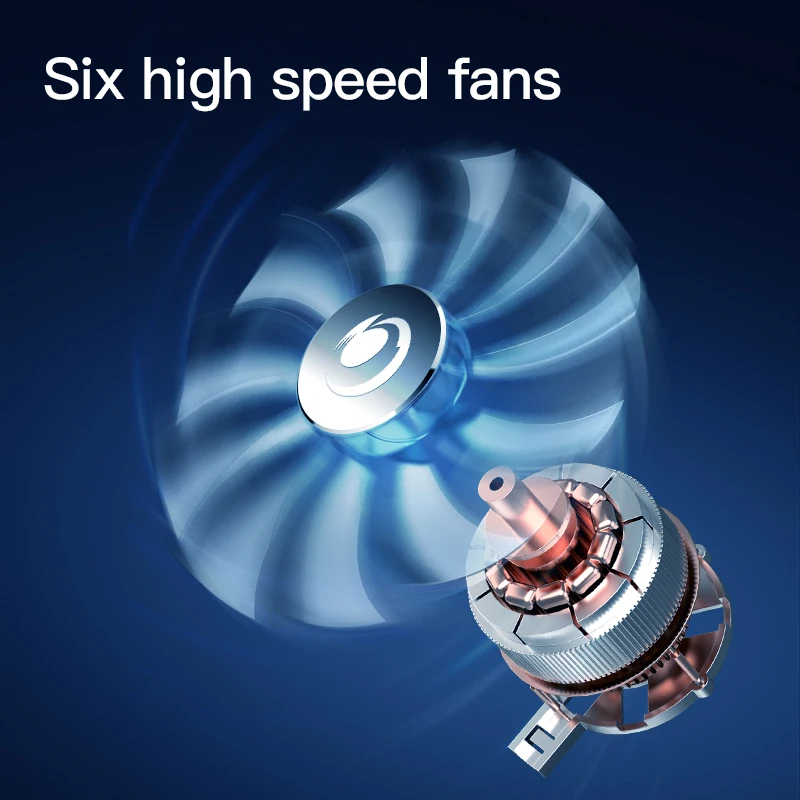 Coolcold-RGB Light Base Cooler Notebook com suporte do telefone, 6 LED Fan, 10-15, 6 polegadas Gaming Laptop Cooling Pad