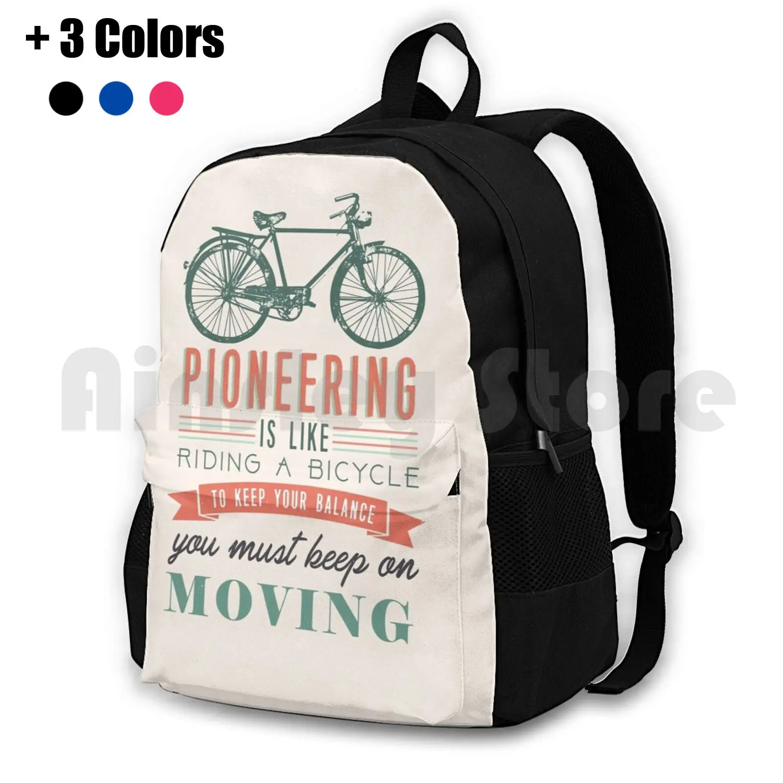 Pioneering Is Like Riding Bicycle Outdoor Hiking Backpack Waterproof Camping Travel Pioneering Is Like Riding Bicycle Jw Jw