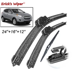 Erick's Wiper Front- und Heckwischerblätter-Set für Hyundai Tucson MK2 ix35 2010–2015 Windschutzscheibe, Windschutzscheibe, Fenster, 24 Zoll + 16 Zoll + 12 Zoll