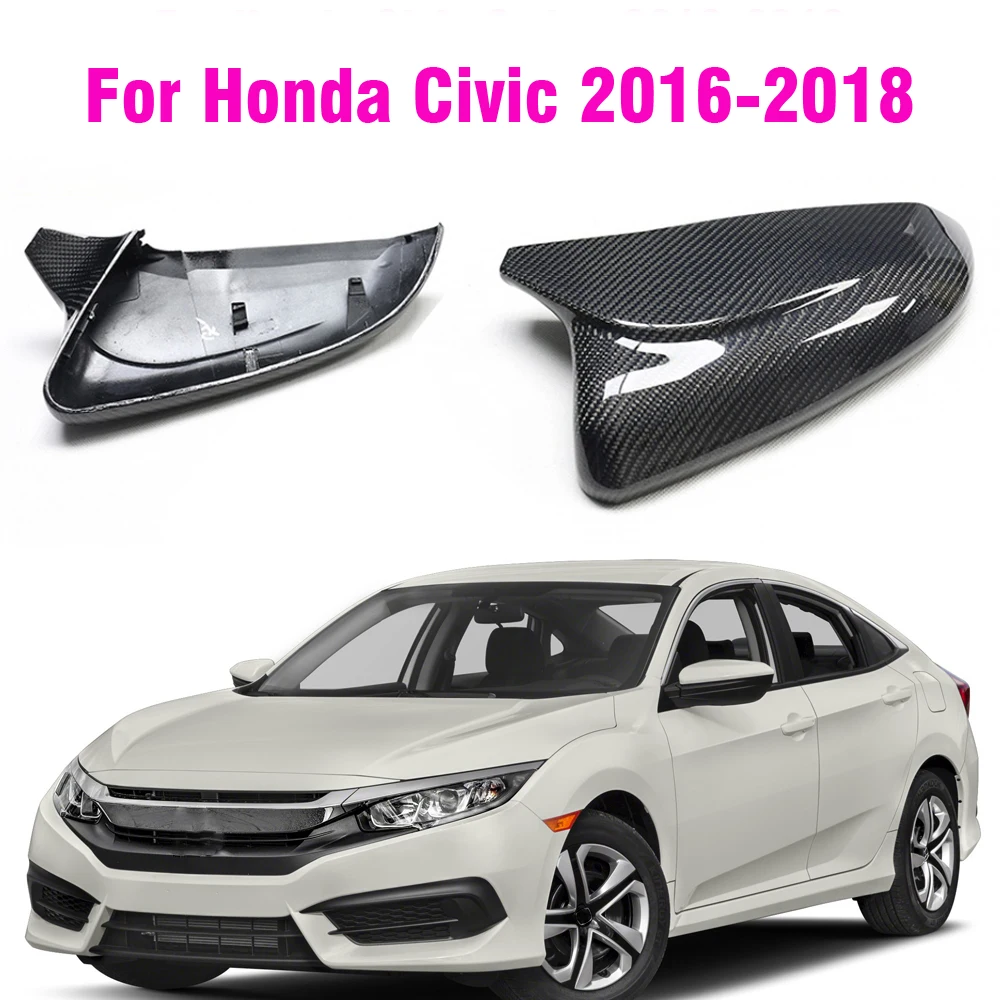 

ABS Carbon Fiber Style Rear View Side Mirror Cover Rearview Caps For Honda For Civic 10th 2016 2017 2018