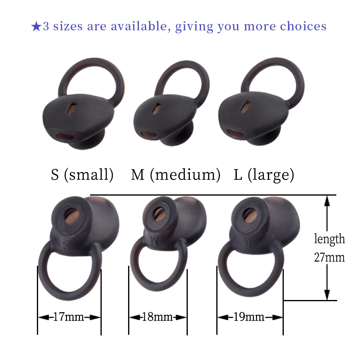 3pcs Silicone Ear Tips for HUAWEI B5 TalkBand Eartips Smart Bracelet Ear Hook Bluetooth Headset Tips Earbuds Avoid Falling Off
