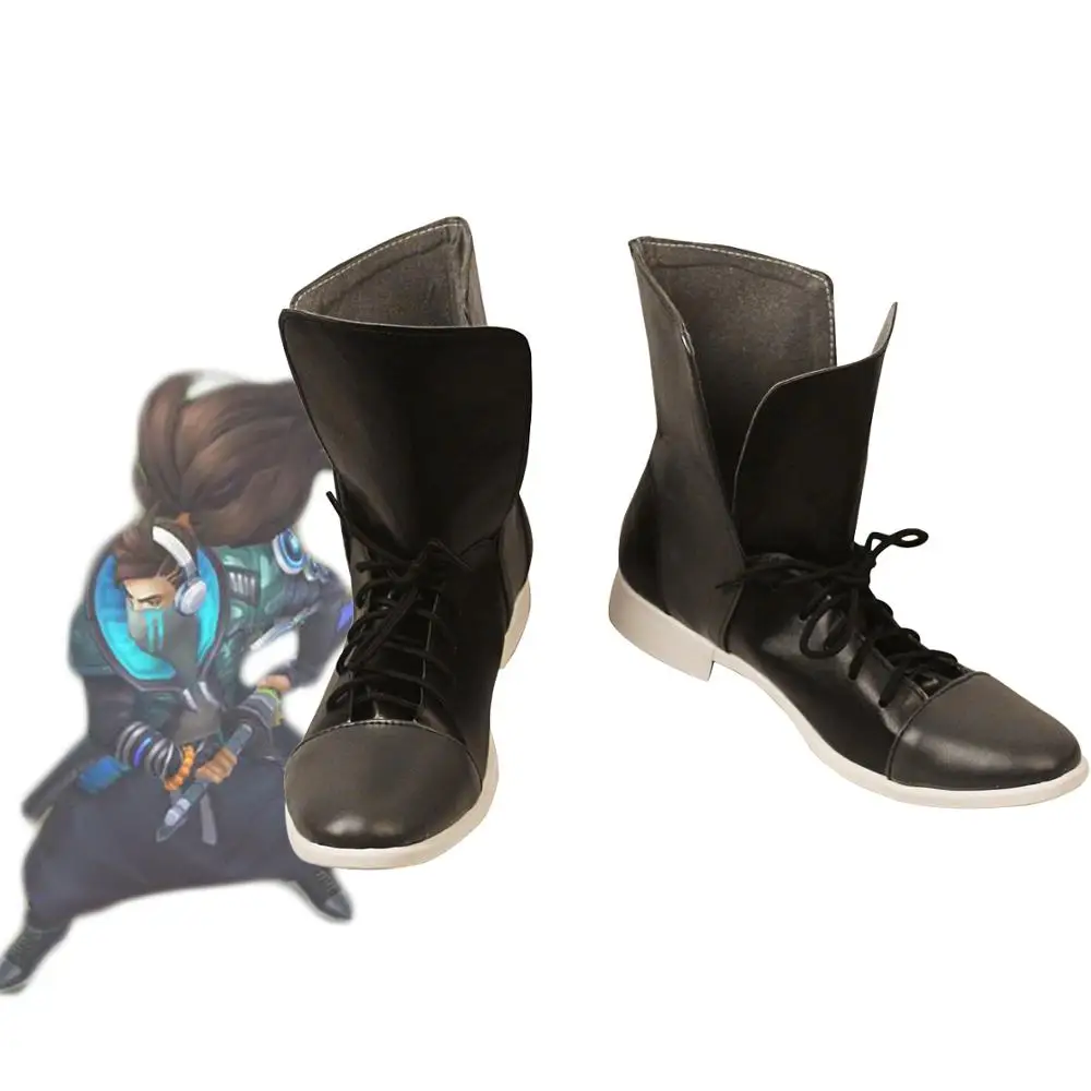 

Yasuo True Damage Shoes Cosplay LOL the Unforgiven Yasuo Cosplay Boots Black Shoes Custom Made