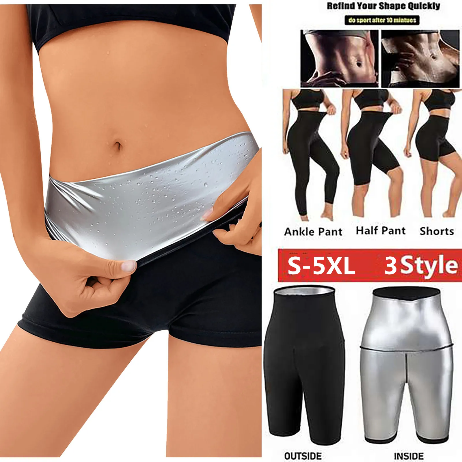 

2 Colors S-5xl Waist Trainers Sweat Sauna Pants Body Shaper Slimming Pants Women Waist Trainer Corset Sweat Leggings Slimming