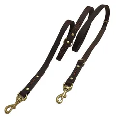 Two Large Dog Leash Real Leather Double Leashes P chain Collar Multifunctional Long Short big Dog Walking Training Lead