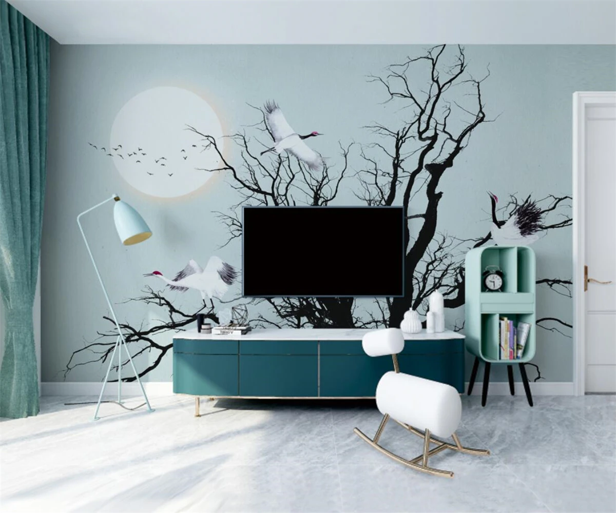 

Custom wallpaper mural home decor Nordic tree bird European style TV backgrounds wall living room bedroom 3d wallpaper