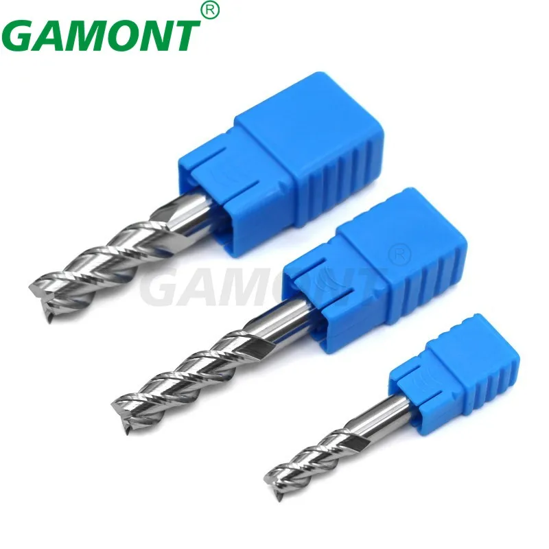 GAMONT HRC50 3-Flute Tungsten Steel Carbide Milling Cutter CNC Machinery Maching Specular High Lights Aluminium Special Endmill