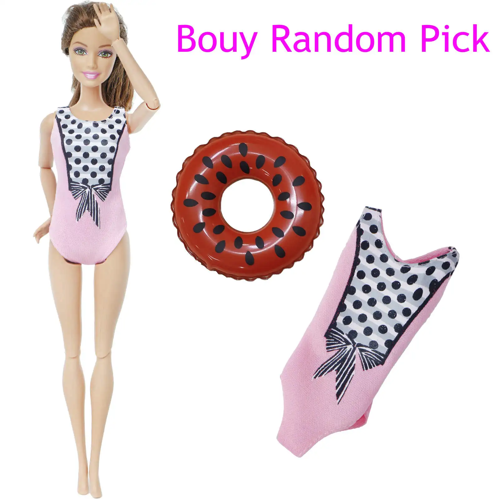 LIUYIDM – Maillot De Bain Et Lunettes Soleils Pour Poupée 35-45 Cm, Tenue De Plage En Coton, Motif Pois