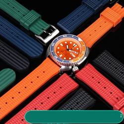 20MM 22MM Tropical Silicone Rubber Watch Strap Replacement For Seiko SRP777J1 Watchband Diving Waterproof Bracelet Strap