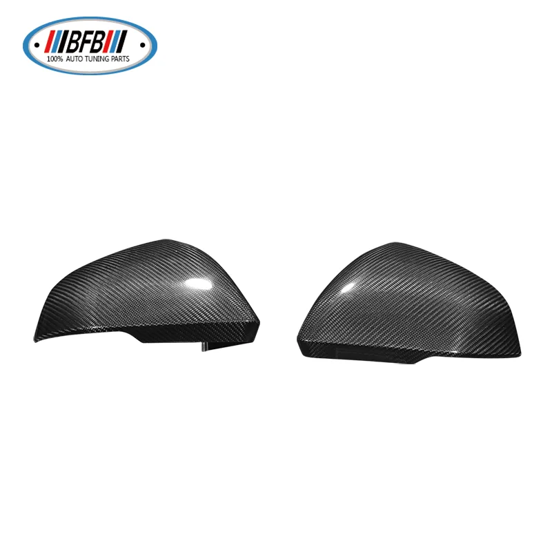 BFB 2PCS China and Europe  Standard With Light Cutting  Area Carbon Rear View Mirror Cover Shell Trim  For Ford Mustang