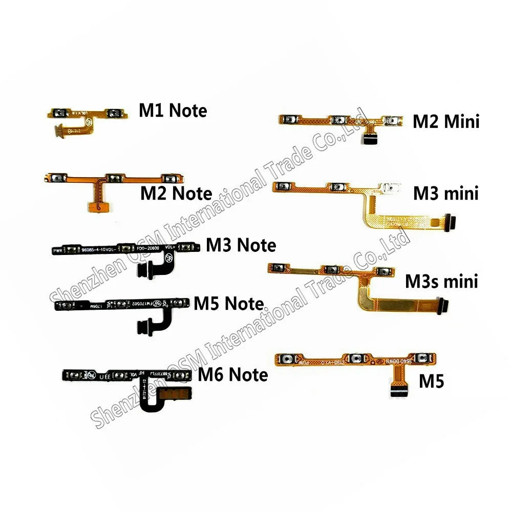 Original Power Flex For Meizu M1 M2 M3 M3s M5 M5s M6 Note mini metal Switch on off Volume Button Key Power Flex Cable