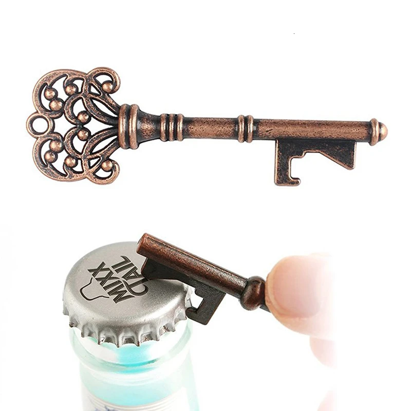 1pc Vintage Key Bottle Opener For Decor Wedding Souvenir Pendant Portable Easy Open Beer Beverage Can Opener Kichen Bar Tool