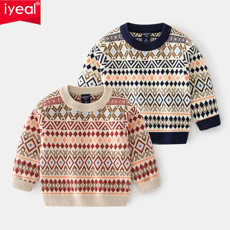 

IYEAL Christmas Infant Baby Sweater Winter Warm Children Sweater For Boys Girls Knitted Pullover Kids Outerwear Toddler Clothes