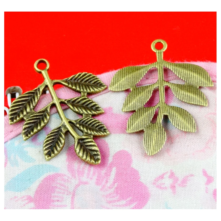 30pcs/lot 35*27.5MM Antique Bronze Plated Tree Branch Charms Pendant leaves Charms For Jewelry Making Jewelry Findings