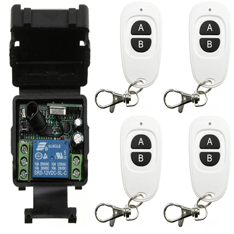 DC12V 24V 1CH 1CH 10A Mini Wireless RF Remote Control Light Switch 10A Relay Output Radio Receiver Module+Transmitter