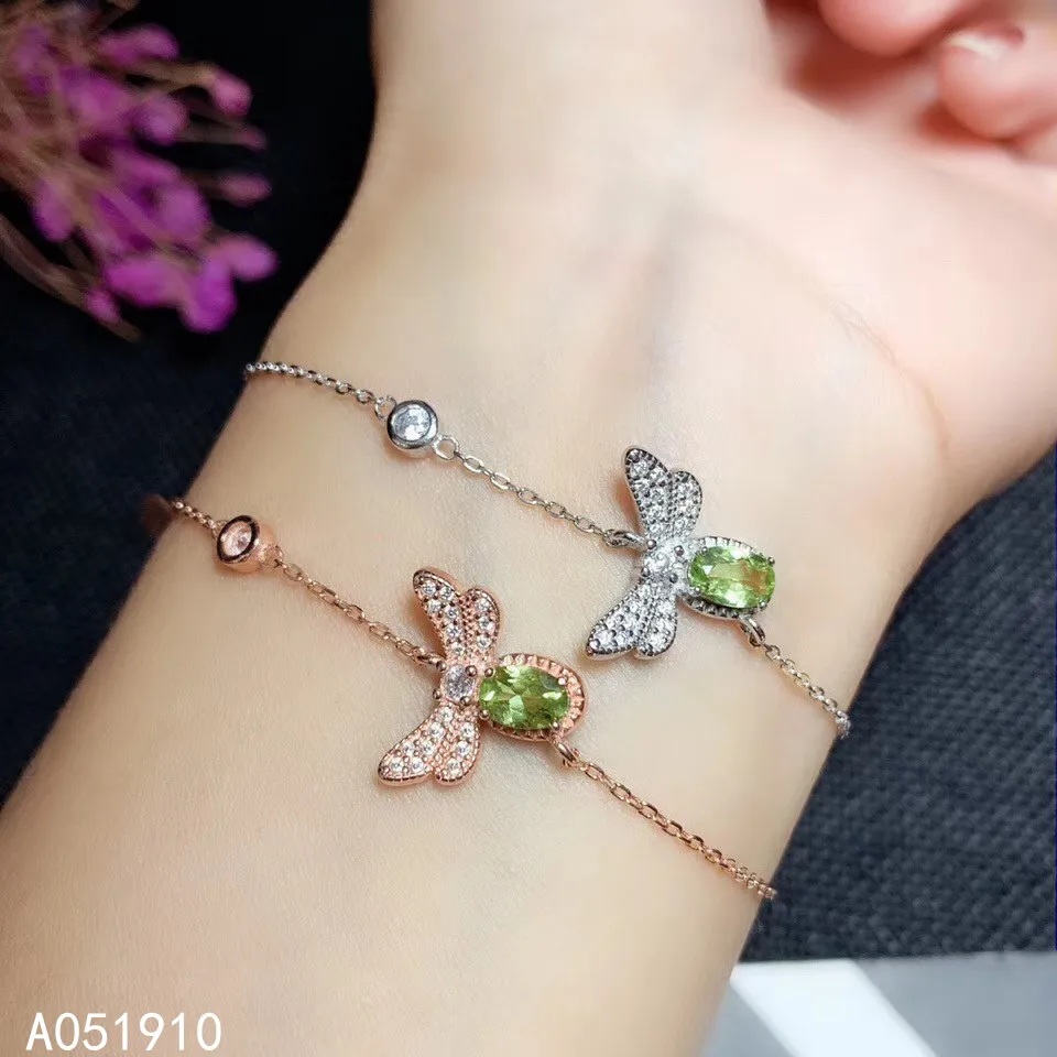 

KJJEAXCMY boutique jewelry 925 sterling silver inlaid Natural Diopside gemstone ladies bracelet support detection classic