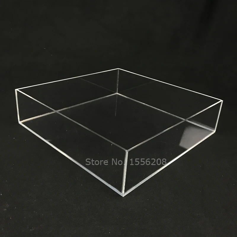 Square 250x250x60mm Clear Acrylic Storage Trays Without Handle For Beverage Fruit Cupcake Jewellery Accessories