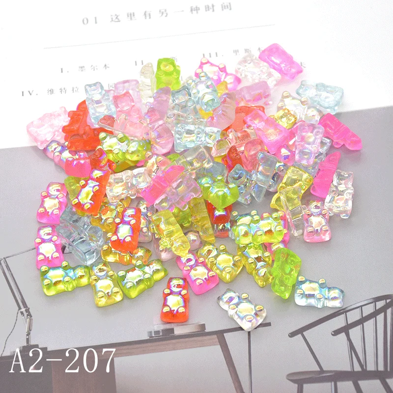 10pcs 3D Nail Charm Candy Gummy Bear Charms Colorful Resin Fillers Charms For DIY Handmade Art Crafting Supplies Jewelry Making