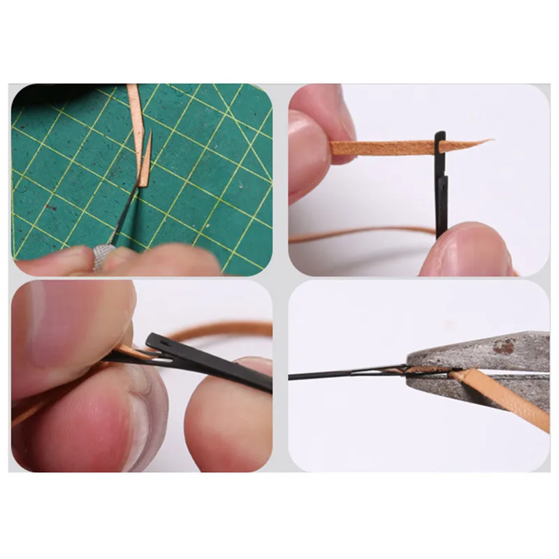 DIY Leather Sewing Craft Tool, Leather Knitting Needle, Double Leather Rope, Lace Needle, 1Pc