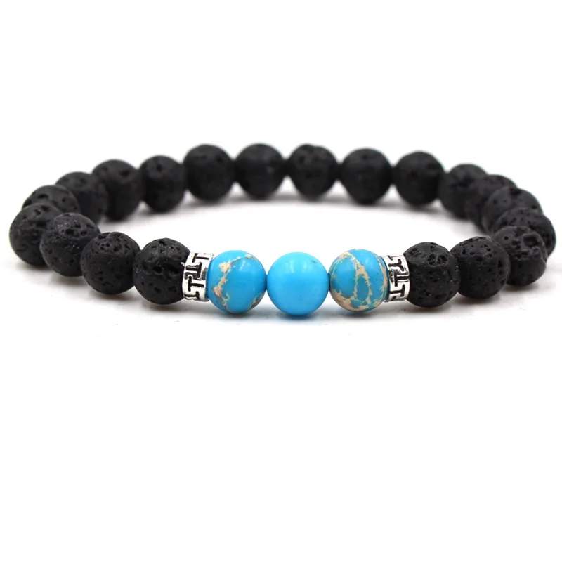 7 Chakra Essential Oils Diffuser beaded bracelets For women men Lava Rock Natural stone Charm Strand bracelet Yoga Jewelry