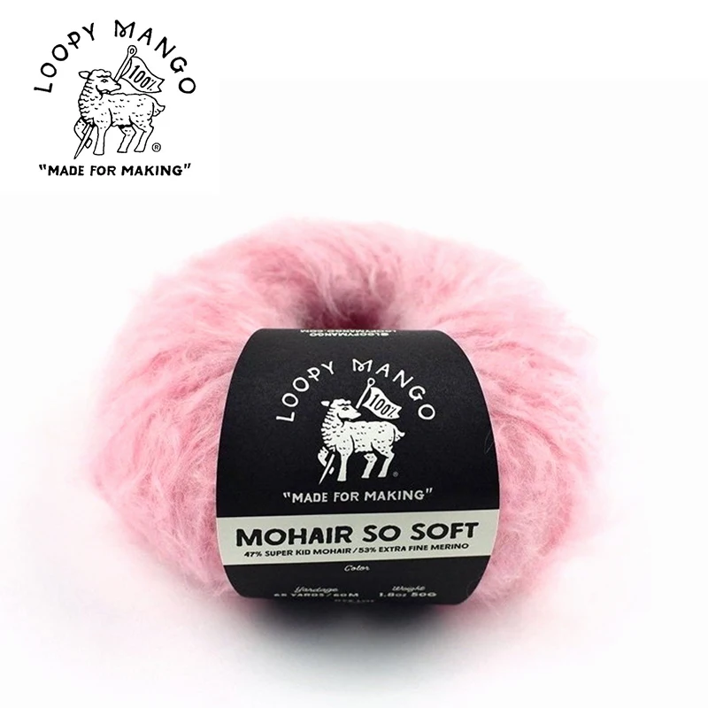 1 *50g ball Loopy Mango Mohair So Soft Yarn Mohair Merino Yarn Handknitting Yarn