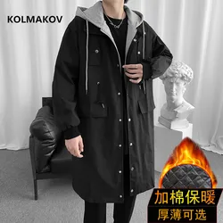 2024 new arrival winter coats men thicken warm hooded Jackets fashion trench coat, mens fashion casual Windbreaker size M-3XL