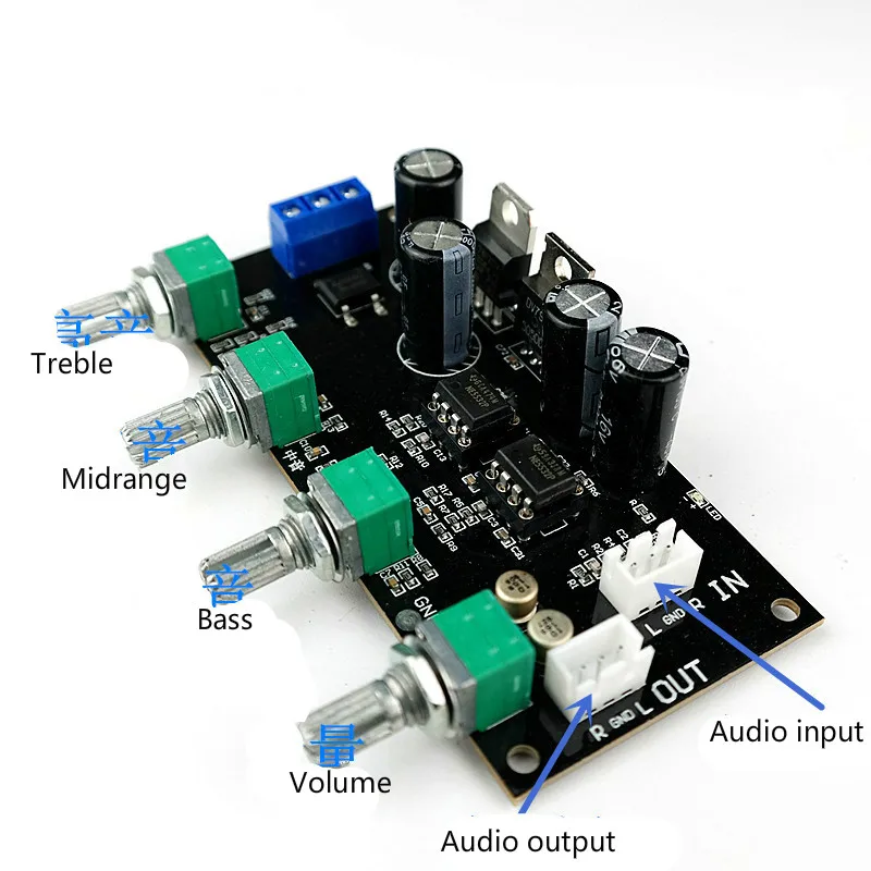 SOTAMIA NE5532 Pre Amplifier Tone Board Preamp Treble Midrange Bass Preamplifier Volume Control For Home Sound Speaker Audio