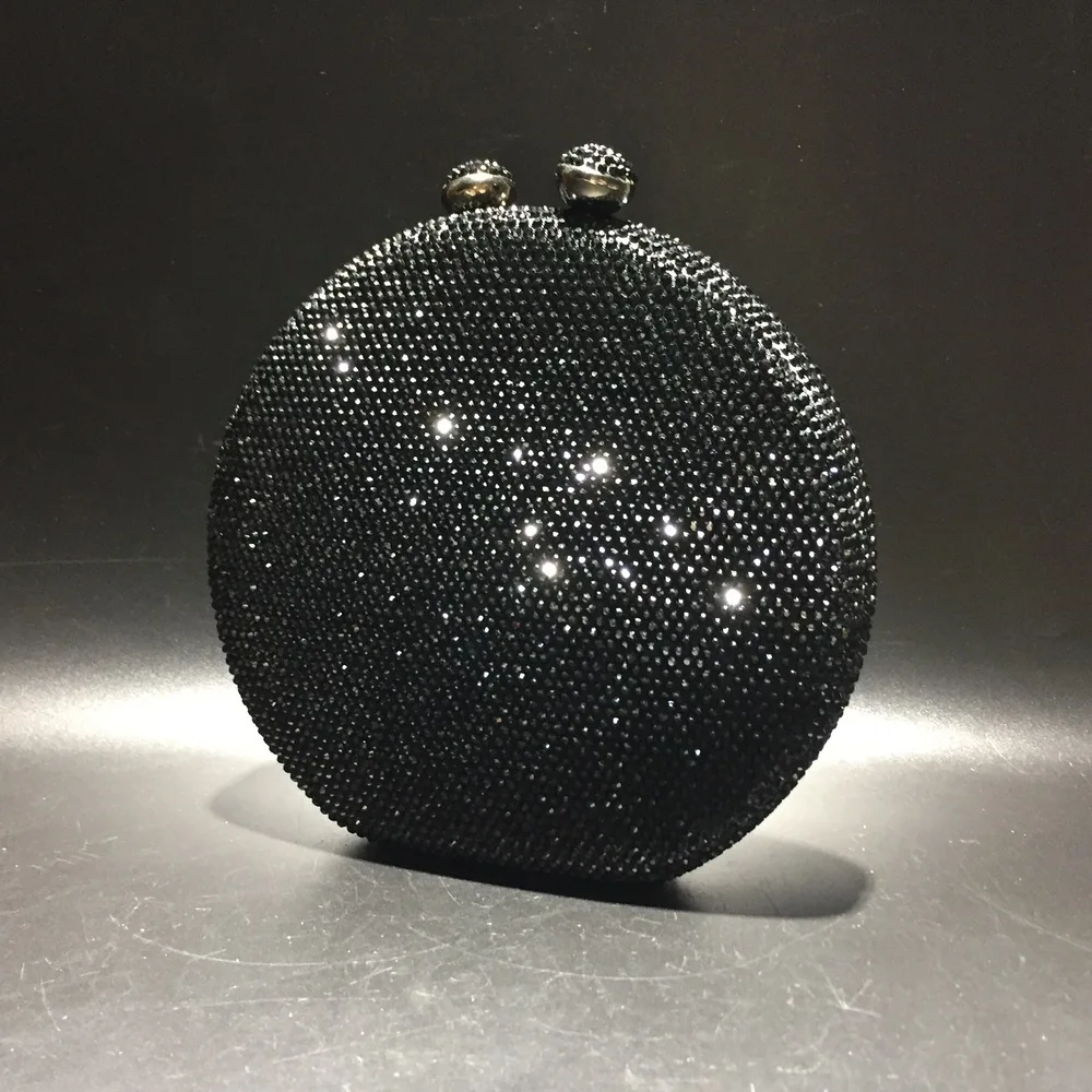 

XIYUAN Dazzling black handbags Women Crystal Clutch Evening Bags Hollow Out Wedding Party Shoulder bag Handbag and clutch Purse