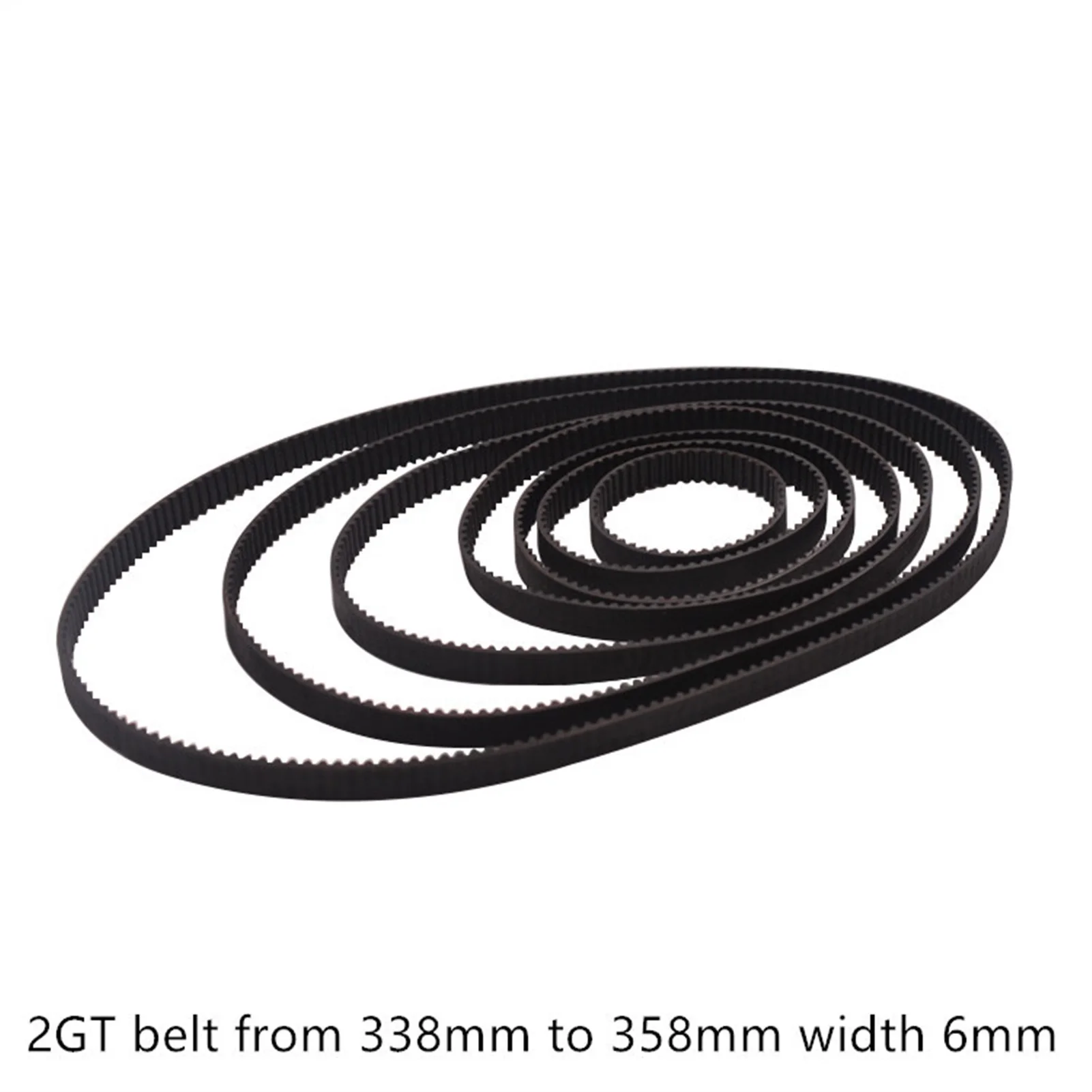 GT2 Closed Loop Rubber 2GT Timing, 3D Printer Belt, 338/340/342/344/346, Length 338mm/340mm/358mm,  Width 6mm