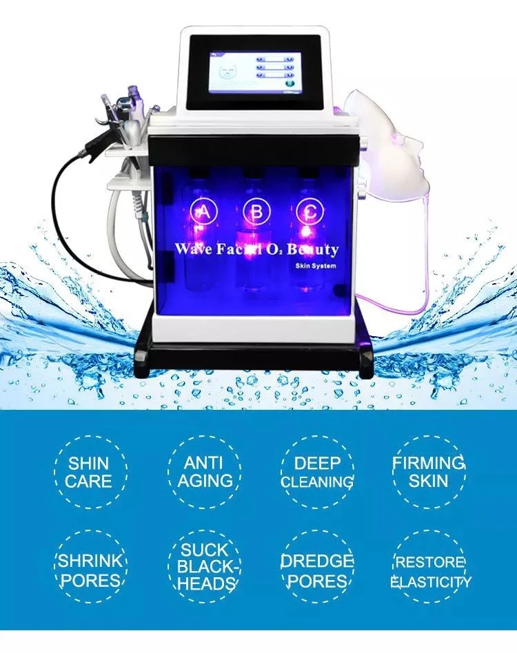 Hydro Water Dermabrasion Machine Diamond Microdermabrasion Oxygen Small Bubble Device Skin Deep Clean With PDT Mask