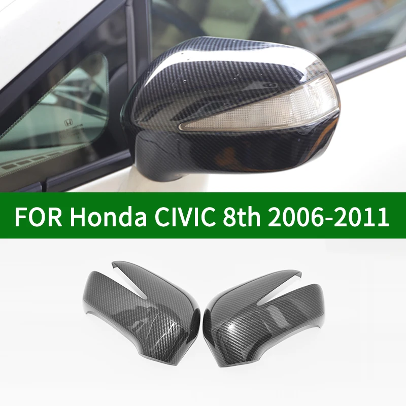 For honda civic FD2 8th 2006-2011 car Rearview mirror cover trim,accessories black carbon fibre Side Turn Signal Mirror Covers