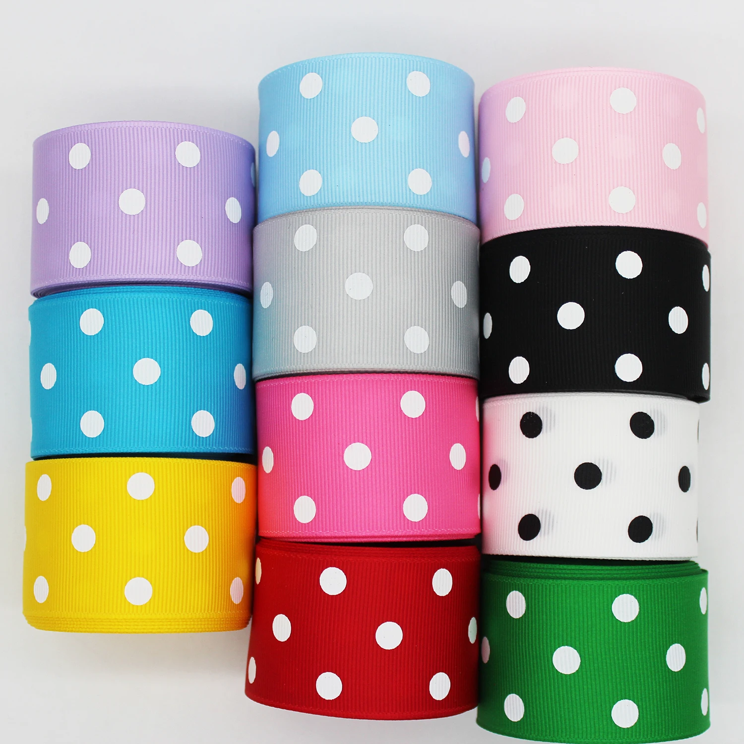 5 Yards/Lot 38 MM Grosgrain Ribbon Prined Polka Dots DIY Bows Wedding Gift Wrapping Party Decoration Christmas Sewing