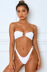 Vendita calda ben Sexy perizoma Bikini donna costumi da bagno senza spalline solido Push Up imbottito Bikini vita bassa brasiliano costume da bagno donna nuovo