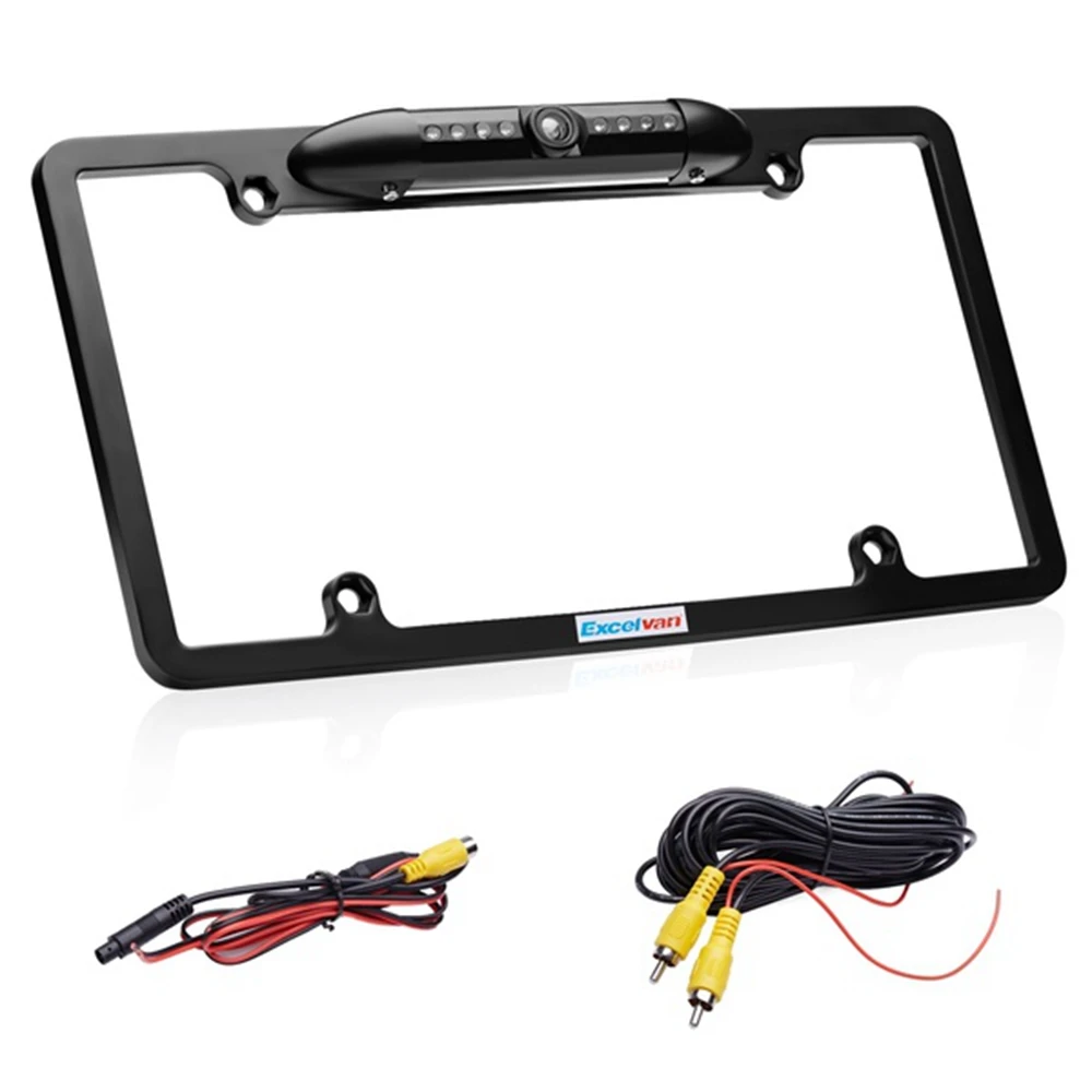 Car Rear View Backup Camera 8 IR Night Vision US Universal Car Parking Reversing Assistance With License Plate Frame CMOS Licens