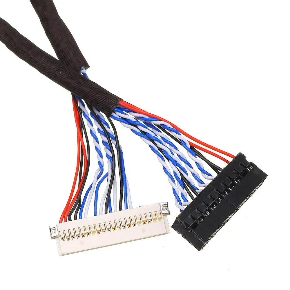 Placa de controlador de pantalla LCD Universal, Cable de pantalla LVDS, paso de pin de 1mm, 25/40/60cm, 20 pines, DF19-20-D8, 1 canal, 6 bits, 8 bits, 20P
